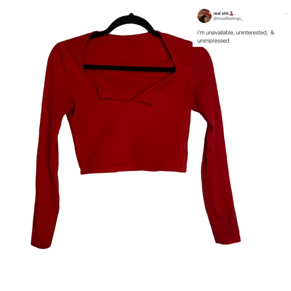 Red Cropped Long Sleeve